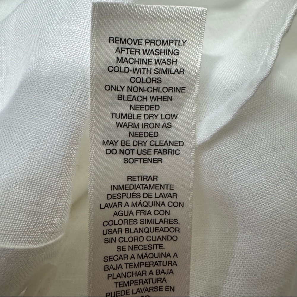 Chico’s No Iron 100% Linen Button Down Shirt Women Large Classic White - Picture 13 of 13